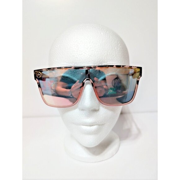 Quicksilver SciFi Shield Sunglasses Tortoise Shell Frame Flash Pink Mirror Lens - Picture 7 of 12